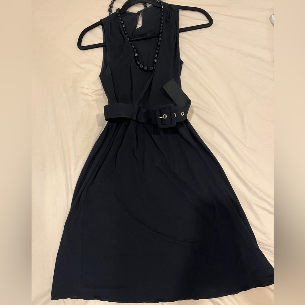 Moschino cheap and chic dress with belt and front + back necklace